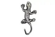 [Pack Of 2] Rustic Silver Cast Iron Lizard Hook 6""