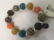 NEW JILZARA Handmade Clay Beads BARCELONA Multi Color Medium 12mm Bracelet