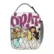 c614 Bratz Rock Angelz Doll Lunch Bags Insulated Lunch Tote Portable Bento Box Leakproof Picnic Bags for Woman Work Children School k614
