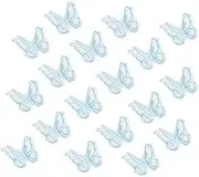 uxcell 20Pcs Butterfly Appliques Embellishments, 2 inches Double Layer Lace Organza Butterfly Patches Sew On Appliques for Wedding Bride Dress Clothes Hat Curtain, Blue