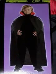 Boy's Vampire Cape,child size,45 inch w/ collar,NWT,Black cape,Halloween,Dracula