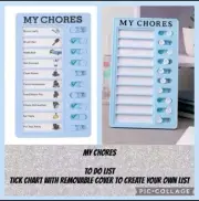 Brand New Blue Chore Chart Check List Board
