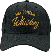 [Crazy Dog T-shirts] May Contain Whiskey Hat Funny Sarcastic Drinking Novelty Cap