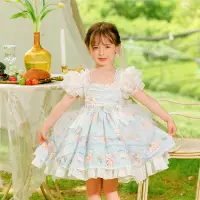 在飛比找蝦皮商城精選優惠-女童裝兒童寶寶表演卡通蘿莉塔Lolita公主裙短袖裙子
