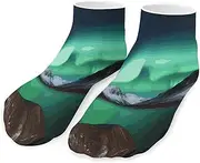 [QMNVBDS] Aurora Borealis Socks Ankle Length Socks Casual Short Socks for Women Men Low Cut Sports Socks Running Socks No Show Socks Ankle Socks Athletic Socks Workout Socks, Style, One Size, Style, One