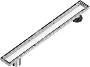 24-Inch Offset Linear Shower Drain with Tile Insert Grate Cover Brushed 304 New