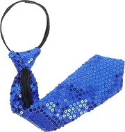 [MOLUCKFU] Trendy Thin Tie Men's Necktie Decor Sequin Party Accessory Costume Party Set Blue 1pc