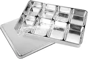 Kitchen Condiment Storage Box, Stainless Steel Condiment Tray, Multi Compartment Condiment Stainless Steel Box | Split Serving Tray Condiment Box with Lid Holder Tray for Sugar, Sesame