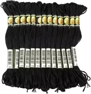 Black Embroidery Floss, 24 Skeins Embroidery Thread Friendship Bracelet