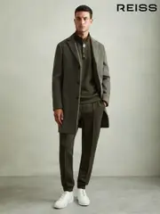 Reiss Forest Green Premier Interlock-Jersey Drawstring Joggers (AB1726) | $195