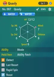 Pokemon Scarlet and Violet 6iv Shiny Max EV Quaxly