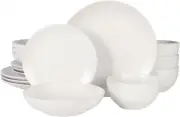 Gibson Home Queenslane 16 Piece Plates and Bowls Dishes Stoneware Ceramic Dinner