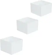 JISADER 3X Acrylic Boxes for Display Containers White for Buffet Table Nesting Storage Boxes Cube Risers for Catering Collectibles, 6 7 8 inches