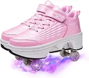 [RDJSHOP] Unisex Roller Skate Shoes Deformation Shoes, Technical Skateboarding Shoe for Kids/Adults Outdoor Running Gymnastics Sneakers,Pink-41