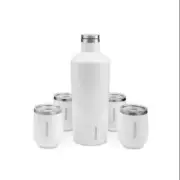 NEW Uline Corkcicle Canteen Set (1) 60 OZ (4) 12 OZ Glasses Gloss White