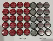 Lot of 200 Caps Coca Cola 100 Classic 10oz size Red & 100 silver Caps
