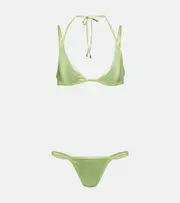 [The Attico] The Attico Halterneck bikini top AU 12 green