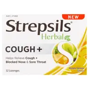 [Strepsils & Strepfen] Strepsils Herbal Cough+ Honey Lemon Lozenges 32 Pack