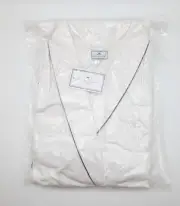 Petite Plume Men's White Flannel Robe Large XL New With Tags In Package