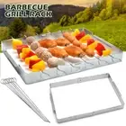 BBQ Skewer Rack Barbecue Kabob Skewer Rack Stainless Steel BBQ Metal jevjX