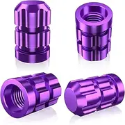 QUARKACE Tire Valve caps, Universal Valve Stem Caps for Car, Motorcycle and Bike, Non-Fading Bright Color, Corrosion Resistant Coating, Air Leakproof Metal Tire Caps 4 Pack - Purple