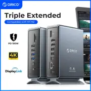 ORICO 15in1 USB C Docking Station Triple Display 4K HDMI-Adapter USB3.0 for Mac