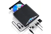 NewBee NB-DVW-7IN1EXBK External 7 in 1 Optical Drive, USB 3.0 with 4 USB Ports Card Slots