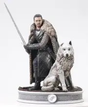 Game Of Thrones Gallery Statue Jon Snow with sword & direwolf Ghost DST figurine