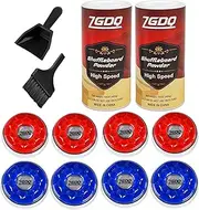 ZGDQ 2 Pack Shuffleboard Wax Powder Set with Shuffleboard Pucks and Mini Dustpan and Mini Brush