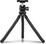 Tripod Phone/DSLR/Mirrorl Camera Stand Adjustable Selfie Stick Rotatable Ball Head/Gradienter/Phone Mounting Seat, Black Black One Size