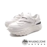 在飛比找momo購物網優惠-【WALKING ZONE】女 異材質魔鬼氈增高厚底運動老爹