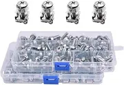 Wang-Data 100 Sets M6 Square Hole Hardware Cage Nuts & Mounting Screws Washers for Server Rack and Cabinet (M6 X 20mm)(Screw+Washer+cage nut)