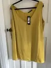 BNWT MARKS & SPENCER CURVE OCHRE SLEEVELESS TOP SIZE 22 V NECK LONGLINE
