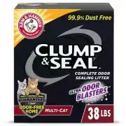 ARM & HAMMER Clump & Seal Multi-Cat Clumping Cat Litter 38 lb Box Odor Control