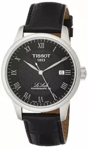 TISSOT Le Locle Powermatic 80 BLK Dial LTHR Men's Watch T006.407.16.053.00