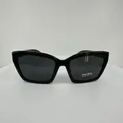 New Authentic Prada SPR 14X SUNGLASSES C. 1AB-5SO Shiny Black 56mm Made in Italy
