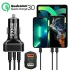 3 Ports Car Charger 8.4A USB QC3.0 PD Type-C Cigarette Lighter Socket Splitter