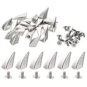 16mm Studs for Clothing, 50 Sets Studs and Spikes, 11x16mm, Silver Tone