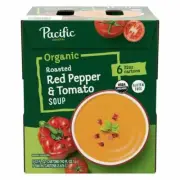 Pacific Foods Organic Soup Roasted Red Pepper & Tomato 32 Ounce (Pack of 6)