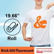 Siser Brick 600 Fluorescent Colors 20" Roll HTV For T-Shirts: 3D Look