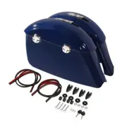 Blue Saddlebags Electronic Latch Lids Fit For Indian Springfield Roadmaster