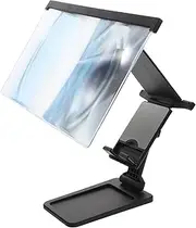 Phone Screen Magnifier Screen Magnifier for Cell Phone Smartphone Stand Metal Phone Prop Stand Cell Phone Holder Phone Monitor Screen Tablet Phone Stand Mobile Stand Acrylic Black