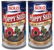 Solo Poppy Seed Cake & Pastry Filling Paste 12 oz (2 Cans)