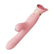 ZALO Rose Thruster Sakula Pink - Powerful Thrusting and Suction Dual Stimulator