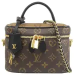 【LOUIS VUITTON 路易威登】LV M45165 VANITY PM 經典印花小牛皮拼接手提圓桶包兩用包(現貨)