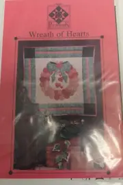 WREATH OF HEARTS Wall Hanging Applique Quilt Pattern Sew Quilt Craft