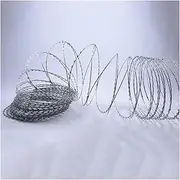 Razor Wire Barbed Wire Razor Barbed Wire, Outdoor Garden Spiral Galvanized Fence Roll, Animals Yards Agriculture Protection Boundary Net for Critter Deterrent Farms Bird Feeder