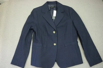 Talbots Blazer Jacket Womens Size 12 Blue Two Button Front