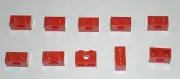 LEGO NEW 1x2 Red Technic Brick with Hole (10x) 370021 Brick 3700
