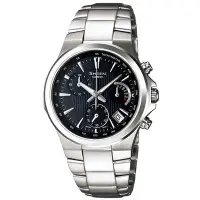 在飛比找Yahoo奇摩購物中心優惠-CASIO SHEEN 都會雅緻三眼時尚腕錶-黑/33mm